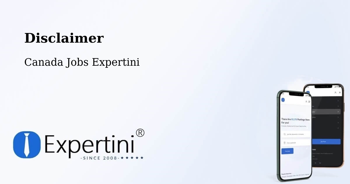 Disclaimer – Steinbach - Canada Jobs Expertini